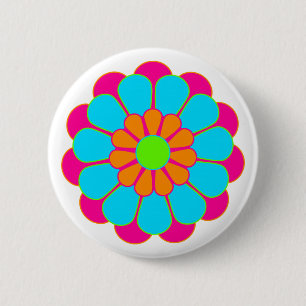 Funny Flower Power Bloom III Pinback Button