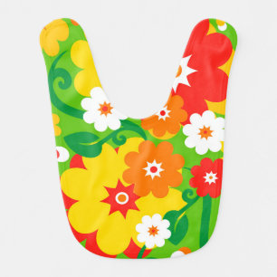 Funny Flower Power Wallpaper Baby Bib