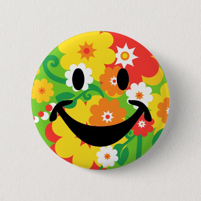 Funny Flower Power Wallpaper Button (Front)