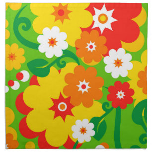 Funny Flower Power Wallpaper Cloth Napkin