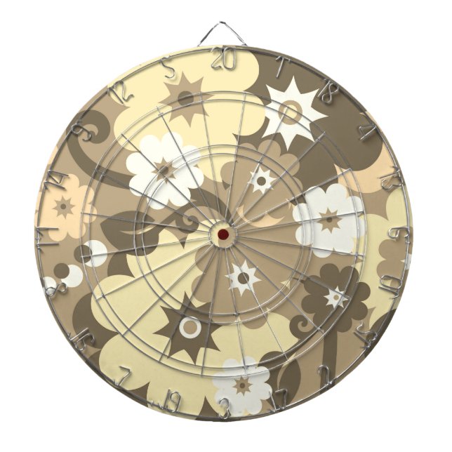 Funny Flower Power Wallpaper Dart Board (Front)