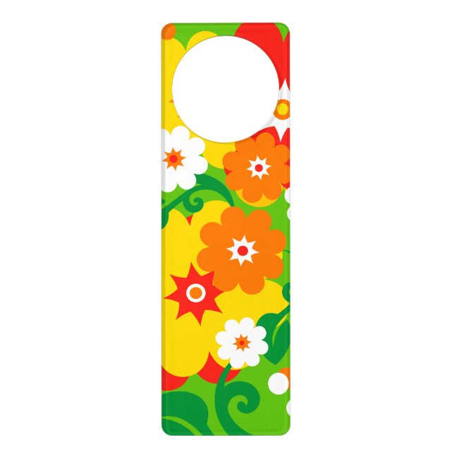 Funny Flower Power Wallpaper Door Hanger (Front)