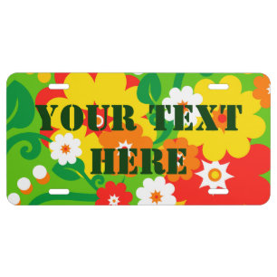 Funny Flower Power Wallpaper License Plate