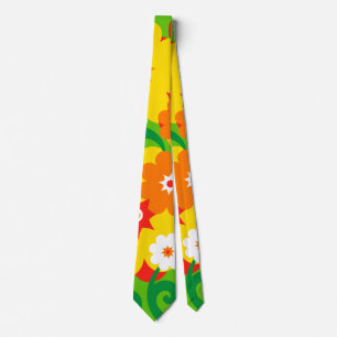 Funny Flower Power Wallpaper Neck Tie