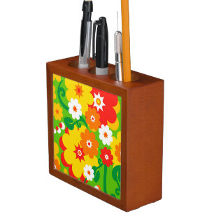 Funny Flower Power Wallpaper Pencil Holder