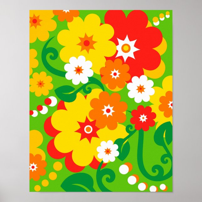 Funny Flower Power Wallpaper Poster (Front)