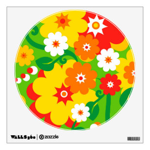 Funny Flower Power Wallpaper Wall Sticker