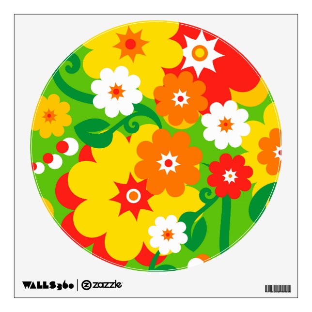 Funny Flower Power Wallpaper Wall Sticker (Front)