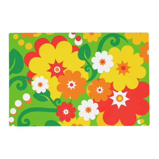 Funny Flower Power Wallpaper + your ideas Placemat (Front)