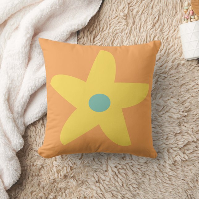 Funny Flower Throw Pillow (Blanket)