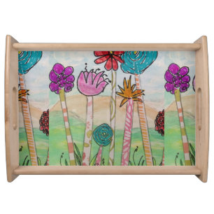 Funny Flowers Serving Tray
