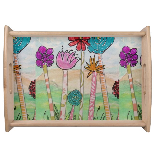 Funny Flowers Serving Tray (Front)