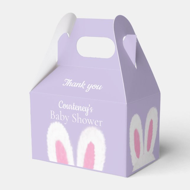 Funny fluffy bunny Baby Shower  Favor Boxes (Front Side)