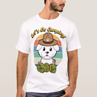 Funny fluffy dog wants to go camping T-Shirt