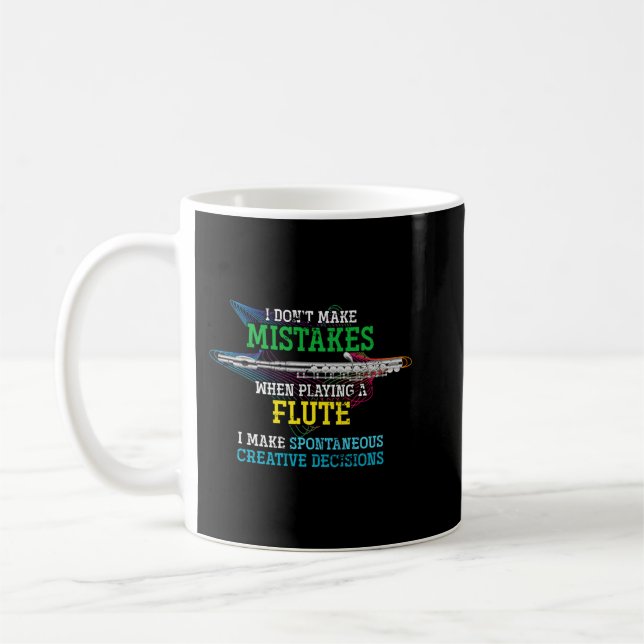 Funny Flute Player Classic Music Flutist Gift Flut Coffee Mug (Left)