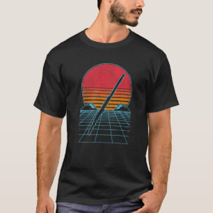 Funny Flute Player Flutist 80S 90S Retro Sunset T-Shirt