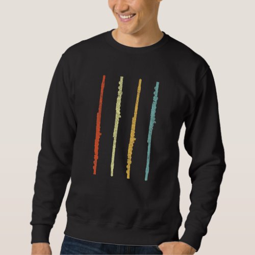 Funny Flute Player Flutist Retro   Sweatshirt