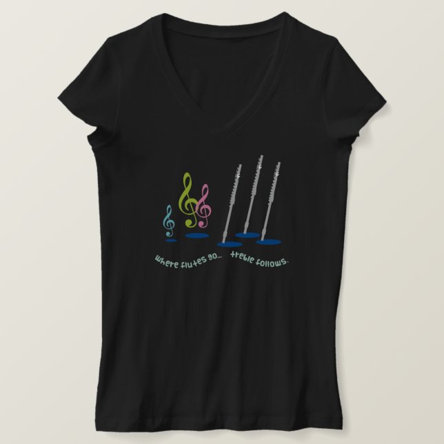 Funny Flute Player Gift T-Shirt (Design Front)