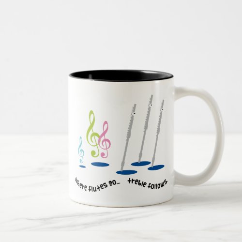 Funny Flute Player Gift Two_Tone Coffee Mug