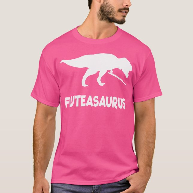 Funny Fluteasaurus Flute Dinosaur 	 (Flute Shirt) T-Shirt (Front)