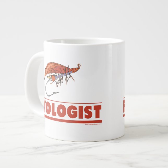 Funny Fly Fishing Giant Coffee Mug (Front Left)