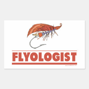 Funny Fly Fishing Rectangular Sticker