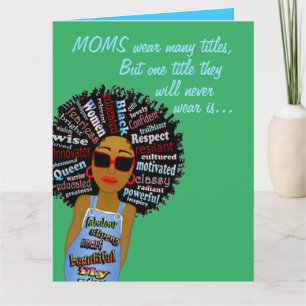 Funny Fly Word Art African American Mother's Day Card
