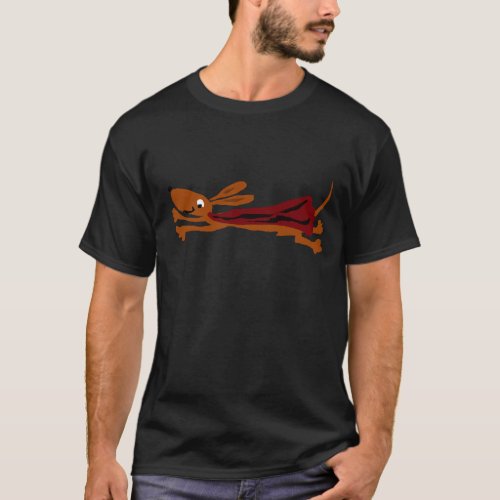 Funny Flying Dachshund Super Dog T_Shirt