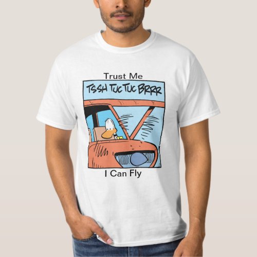 Funny Flying Humor Cartoon Shirt