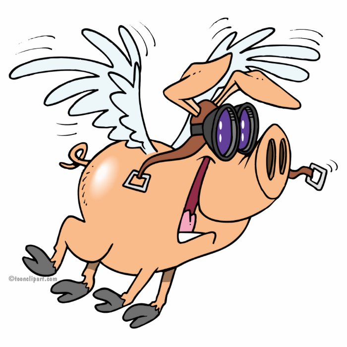 funny flying pig flyer cartoon photo cut outs