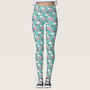 Funny Flying Pig Pattern Leggings
