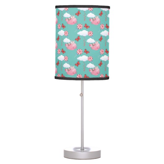 Funny Flying Pig Pattern Table Lamp (Front)