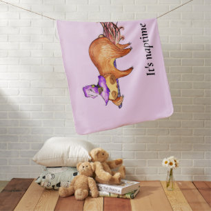 Funny Flying Sloth Witch Baby Blanket