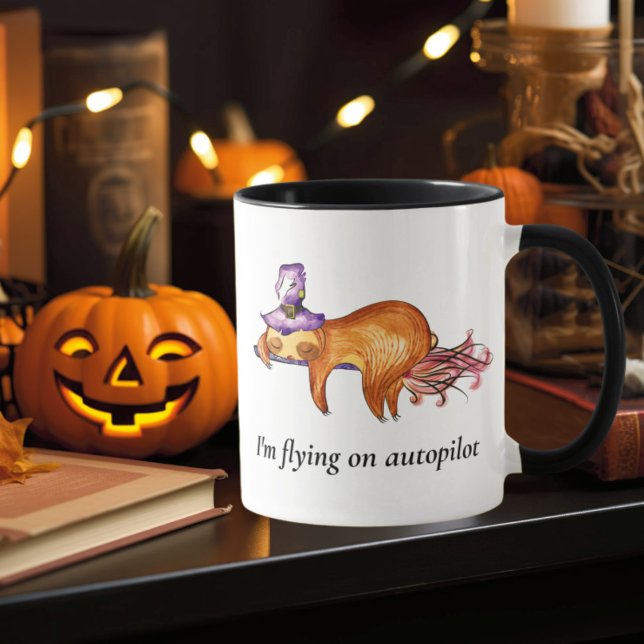 Funny Flying Sloth Witch Mug (Creator Uploaded)