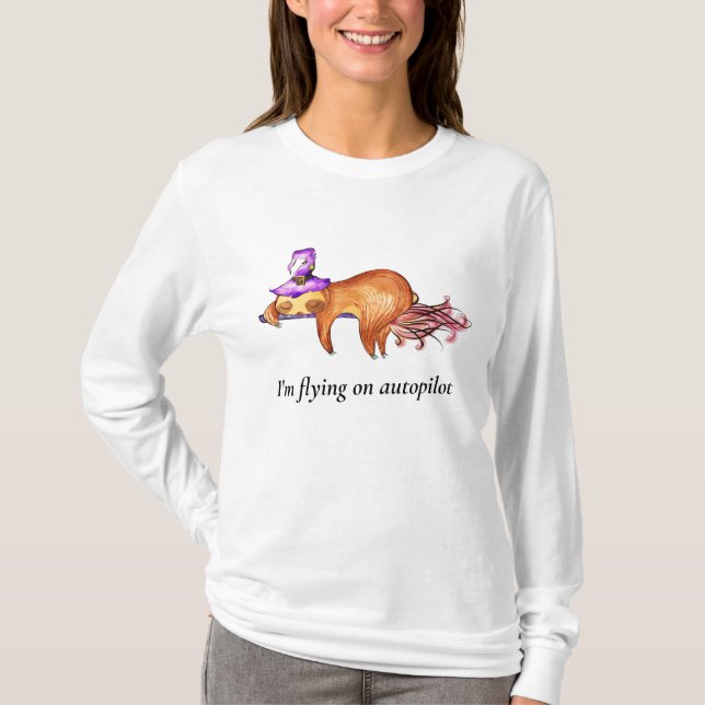 Funny Flying Sloth Woman's Long Sleeve T-Shirt (Front)