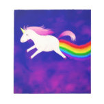 Funny Flying Unicorn Farting A Rainbow Notepad at Zazzle