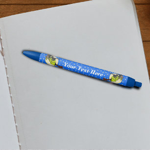 Funny Flying Witch Black Cat Moon Stars Halloween Pen