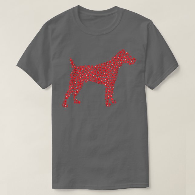 Funny Fo Terrier Dog Lover Heart Love Fo Terrier V T-Shirt (Design Front)
