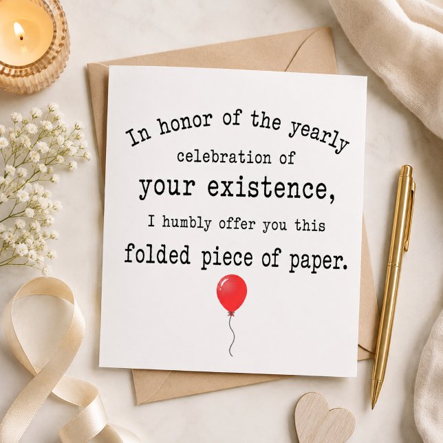 Funny 'Folded Piece of Paper' Birthday Card (Creator Uploaded)