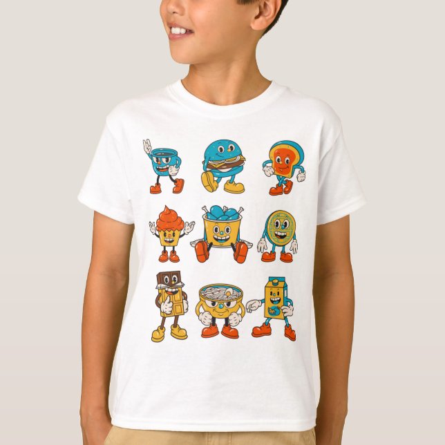 Funny Food Cartoon Character T-Shirt (Front)