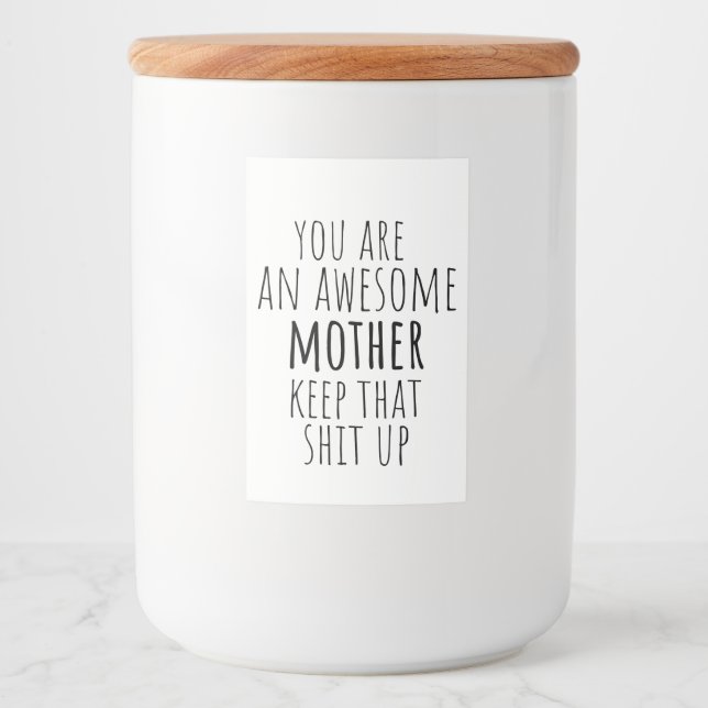 funny food container gift for mom 2025  food label (Front)