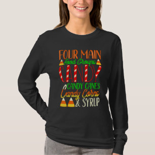 Funny Food Groups Elf Candy Corn Christmas Pajama  T-Shirt