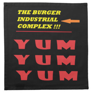 Funny food joke about our much loved burger cloth napkin