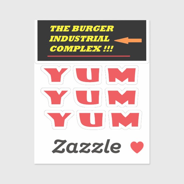 Funny food joke about our much loved burger sticker (Sheet)