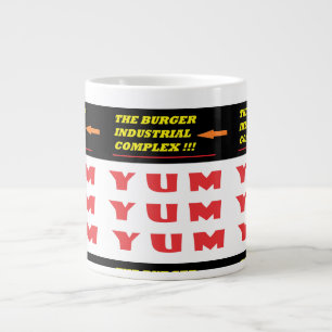 funny food joke words and pattern giant coffee mug