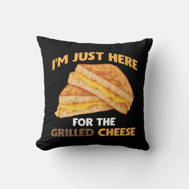 Funny Food Lover Foodie Grilled Cheese Sandwich Throw Pillow (Front)