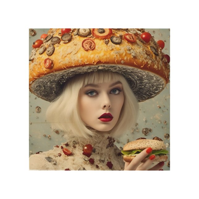 Funny Food Person Wood Wall Art (Front)