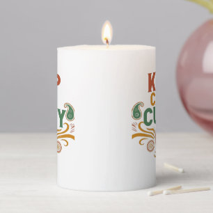 Funny Food Pillar Candle - Keep Calm & Spice On