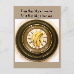 Funny food postcard, postcrossing, Time clock Postcard