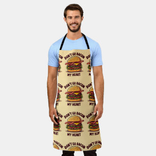 Funny Food Pun Bacon Lover Cheeseburger Design Apron